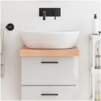 Bänkskiva badrum ljusbrun 40x60x(2-6) cm behandlat massivt trä vidaXL