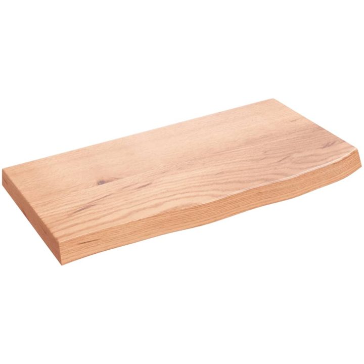 Bänkskiva badrum ljusbrun 60x30x(2-4) cm behandlat massivt trä vidaXL 60 x 30 x 4 cm – bild 2