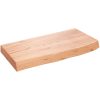 Bänkskiva badrum ljusbrun 60x30x(2-6) cm behandlat massivt trä vidaXL 60 x 30 x 6 cm – miniatyr 2