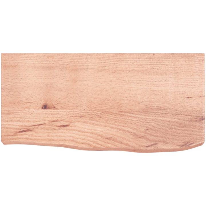Bänkskiva badrum ljusbrun 60x30x(2-6) cm behandlat massivt trä vidaXL 60 x 30 x 6 cm – bild 3