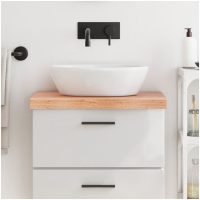 Bänkskiva badrum ljusbrun 60x30x(2-6) cm behandlat massivt trä vidaXL