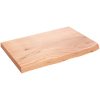 Bänkskiva badrum ljusbrun 60x40x(2-4) cm behandlat massivt trä vidaXL 60 x 40 x 4 cm – miniatyr 2