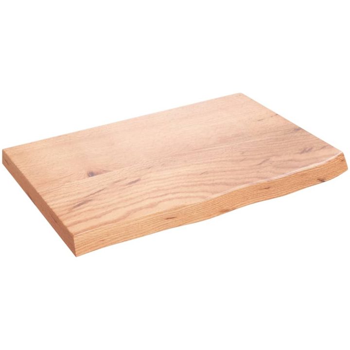 Bänkskiva badrum ljusbrun 60x40x(2-4) cm behandlat massivt trä vidaXL 60 x 40 x 4 cm – bild 2