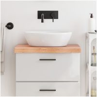 Bänkskiva badrum ljusbrun 60x40x(2-6) cm behandlat massivt trä vidaXL