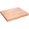 Bänkskiva badrum ljusbrun 60x50x(2-6) cm behandlat massivt trä vidaXL 60 x 50 x 6 cm – miniatyr 2