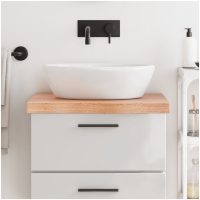 Bänkskiva badrum ljusbrun 60x50x(2-6) cm behandlat massivt trä vidaXL