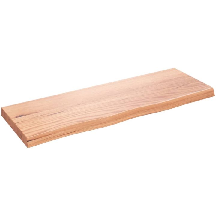 Bänkskiva badrum ljusbrun 80x30x(2-4) cm behandlat massivt trä vidaXL 80 x 30 x 4 cm – bild 2