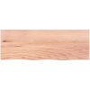Bänkskiva badrum ljusbrun 80x30x(2-6) cm behandlat massivt trä vidaXL 80 x 30 x 6 cm – miniatyr 3