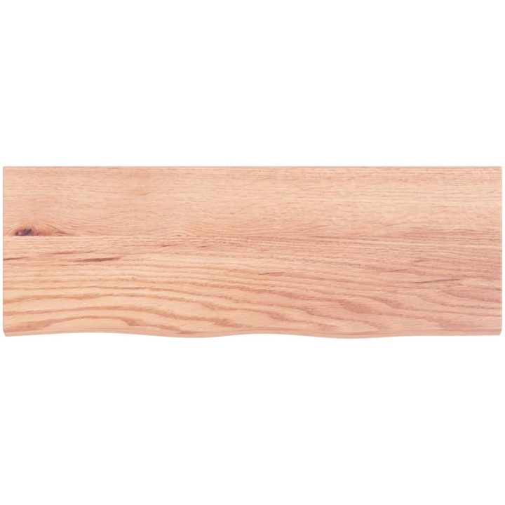 Bänkskiva badrum ljusbrun 80x30x(2-6) cm behandlat massivt trä vidaXL 80 x 30 x 6 cm – bild 3