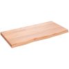 Bänkskiva badrum ljusbrun 80x40x(2-4) cm behandlat massivt trä vidaXL 80 x 40 x 4 cm – miniatyr 2