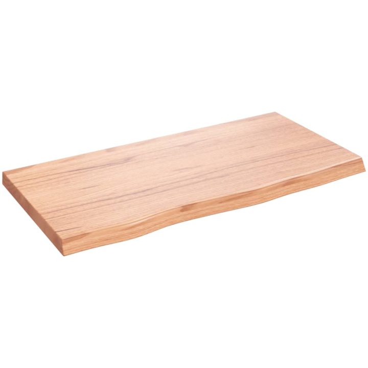 Bänkskiva badrum ljusbrun 80x40x(2-4) cm behandlat massivt trä vidaXL 80 x 40 x 4 cm – bild 2