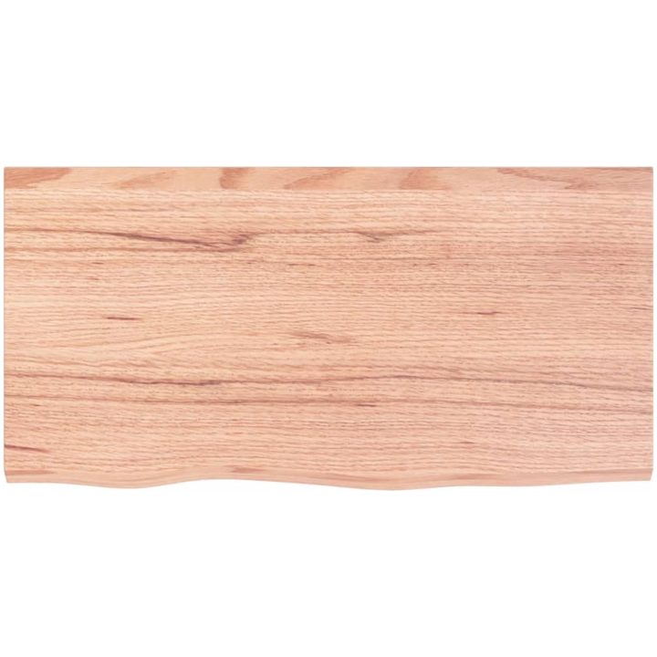 Bänkskiva badrum ljusbrun 80x40x(2-4) cm behandlat massivt trä vidaXL 80 x 40 x 4 cm – bild 3
