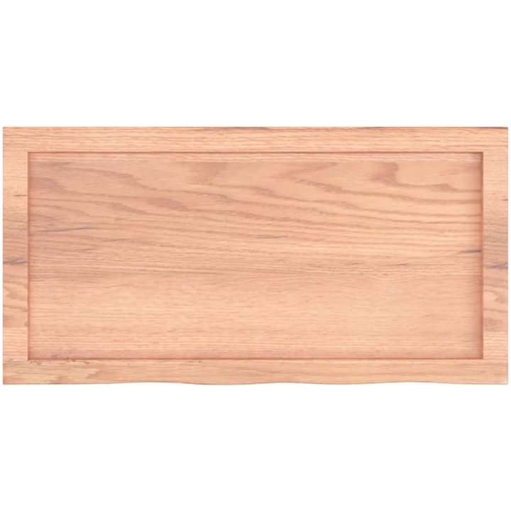 Bänkskiva badrum ljusbrun 80x40x(2-4) cm behandlat massivt trä vidaXL 80 x 40 x 4 cm – bild 4