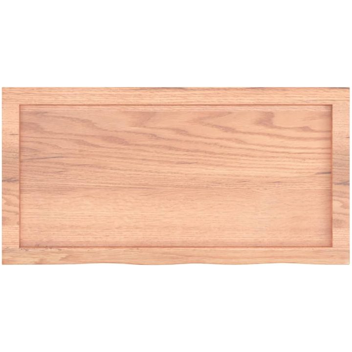 Bänkskiva badrum ljusbrun 80x40x(2-6) cm behandlat massivt trä vidaXL 80 x 40 x 6 cm – bild 4