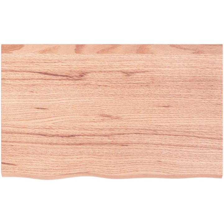 Bänkskiva badrum ljusbrun 80x50x(2-4) cm behandlat massivt trä vidaXL 80 x 50 x 4 cm – bild 3