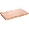 Bänkskiva badrum ljusbrun 80x50x(2-6) cm behandlat massivt trä vidaXL 80 x 50 x 6 cm – miniatyr 2