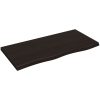 Bänkskiva badrum mörkbrun 100x50x(2-4) cm behandlat massivt trä vidaXL 100 x 50 x 4 cm – miniatyr 2