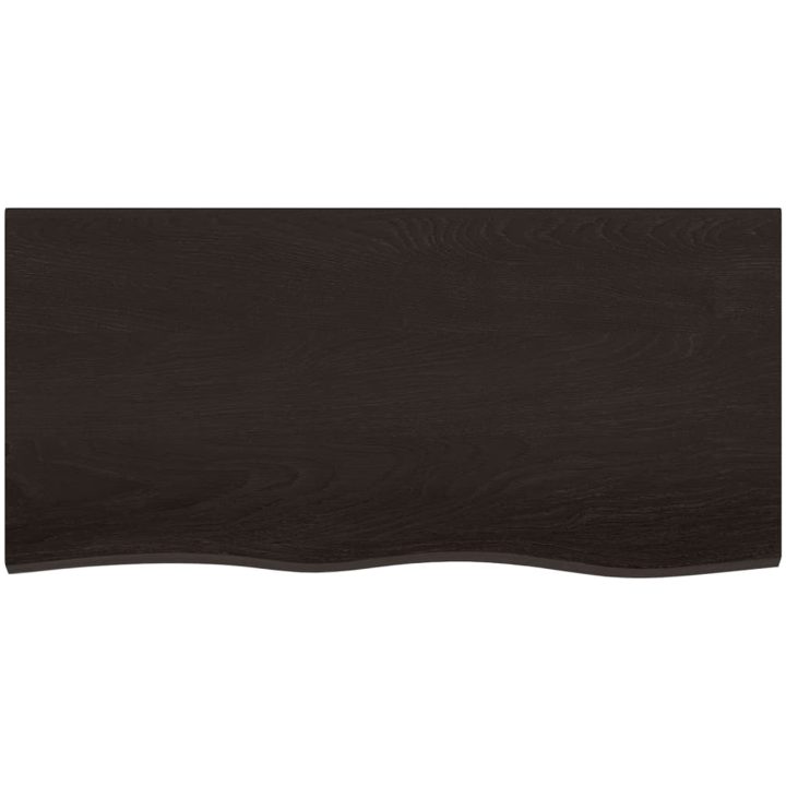 Bänkskiva badrum mörkbrun 100x50x(2-4) cm behandlat massivt trä vidaXL 100 x 50 x 4 cm – bild 3