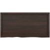 Bänkskiva badrum mörkbrun 100x50x(2-4) cm behandlat massivt trä vidaXL 100 x 50 x 4 cm – miniatyr 4
