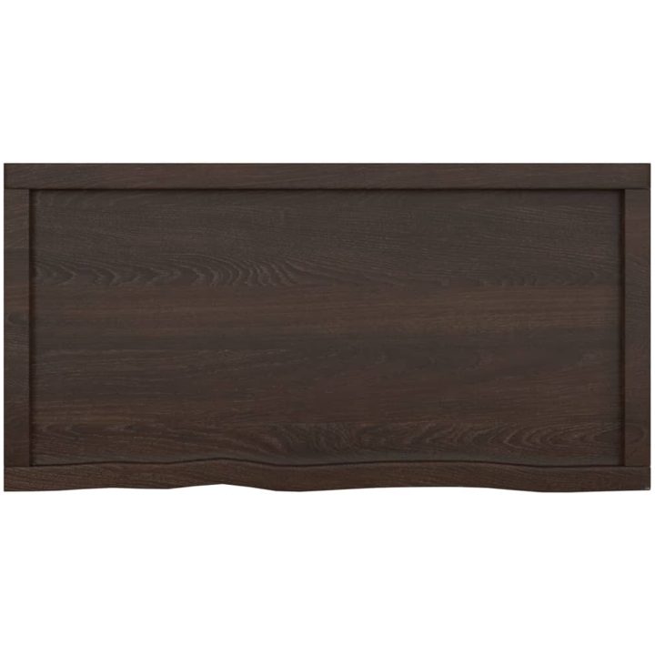 Bänkskiva badrum mörkbrun 100x50x(2-4) cm behandlat massivt trä vidaXL 100 x 50 x 4 cm – bild 4