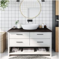 Bänkskiva badrum mörkbrun 100x50x(2-4) cm behandlat massivt trä vidaXL