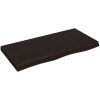 Bänkskiva badrum mörkbrun 100x50x(2-6) cm behandlat massivt trä vidaXL 100 x 50 x 6 cm – miniatyr 2