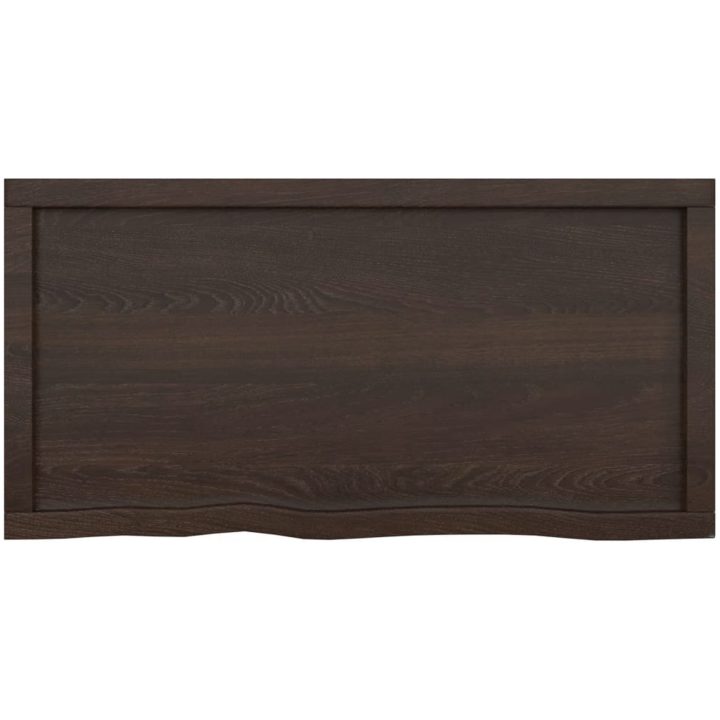 Bänkskiva badrum mörkbrun 100x50x(2-6) cm behandlat massivt trä vidaXL 100 x 50 x 6 cm – bild 4