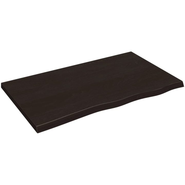 Bänkskiva badrum mörkbrun 100x60x(2-4) cm behandlat massivt trä vidaXL 100 x 60 x 4 cm – bild 2