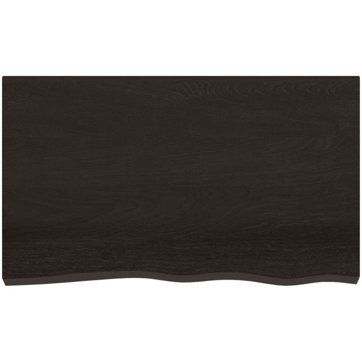 Bänkskiva badrum mörkbrun 100x60x(2-4) cm behandlat massivt trä vidaXL 100 x 60 x 4 cm – bild 3