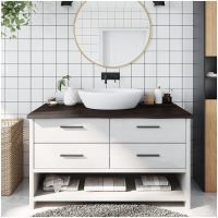 Bänkskiva badrum mörkbrun 100x60x(2-4) cm behandlat massivt trä vidaXL
