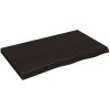 Bänkskiva badrum mörkbrun 100x60x(2-6) cm behandlat massivt trä vidaXL 100 x 60 x 6 cm – miniatyr 2