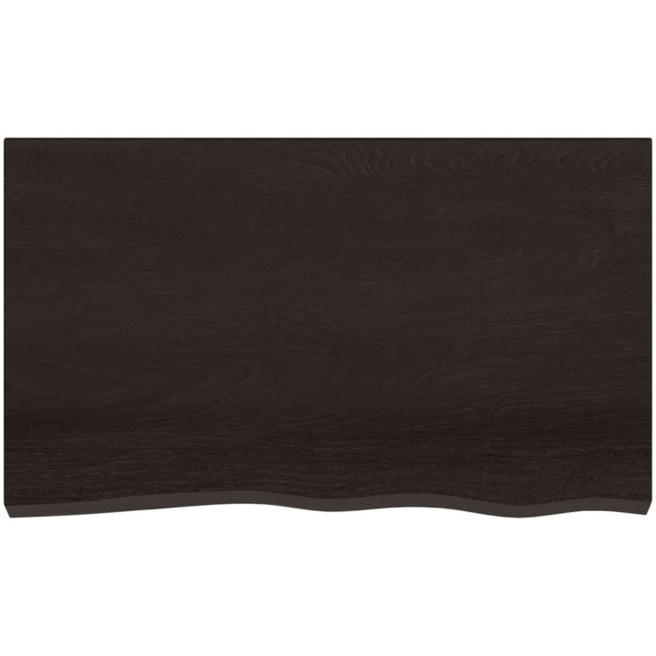 Bänkskiva badrum mörkbrun 100x60x(2-6) cm behandlat massivt trä vidaXL 100 x 60 x 6 cm – bild 3