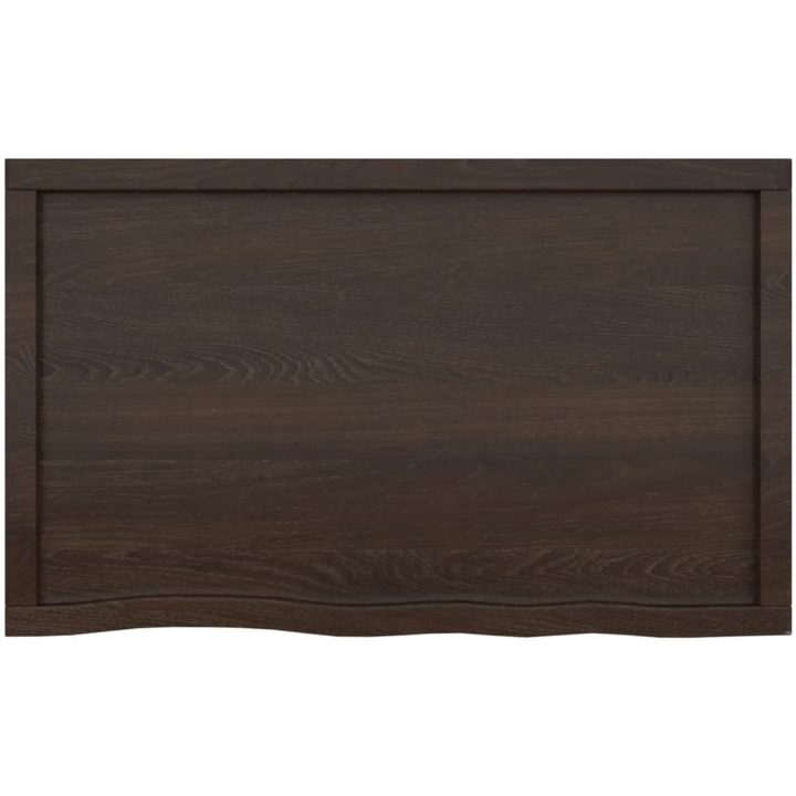Bänkskiva badrum mörkbrun 100x60x(2-6) cm behandlat massivt trä vidaXL 100 x 60 x 6 cm – bild 4