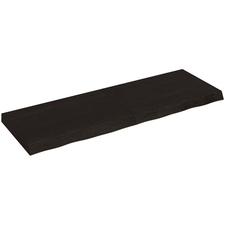 Bänkskiva badrum mörkbrun 120x40x(2-6) cm behandlat massivt trä vidaXL 120 x 40 x 6 cm – bild 2