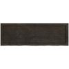 Bänkskiva badrum mörkbrun 120x40x(2-6) cm behandlat massivt trä vidaXL 120 x 40 x 6 cm – miniatyr 4