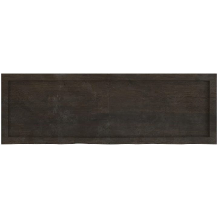 Bänkskiva badrum mörkbrun 120x40x(2-6) cm behandlat massivt trä vidaXL 120 x 40 x 6 cm – bild 4