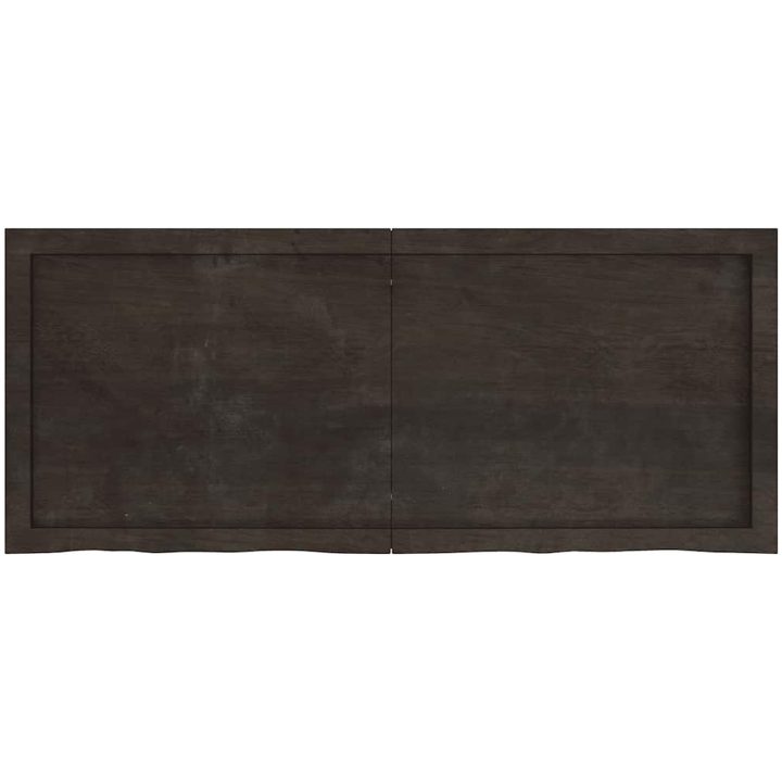 Bänkskiva badrum mörkbrun 120x50x(2-4) cm behandlat massivt trä vidaXL 120 x 50 x 4 cm – bild 3