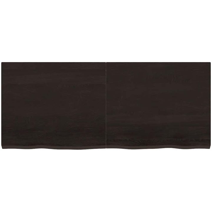 Bänkskiva badrum mörkbrun 120x50x(2-4) cm behandlat massivt trä vidaXL 120 x 50 x 4 cm – bild 4