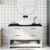 Bänkskiva badrum mörkbrun 120x50x(2-4) cm behandlat massivt trä vidaXL