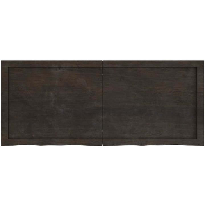Bänkskiva badrum mörkbrun 120x50x(2-6) cm behandlat massivt trä vidaXL 120 x 50 x 6 cm – bild 3