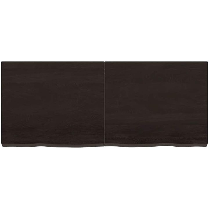 Bänkskiva badrum mörkbrun 120x50x(2-6) cm behandlat massivt trä vidaXL 120 x 50 x 6 cm – bild 4