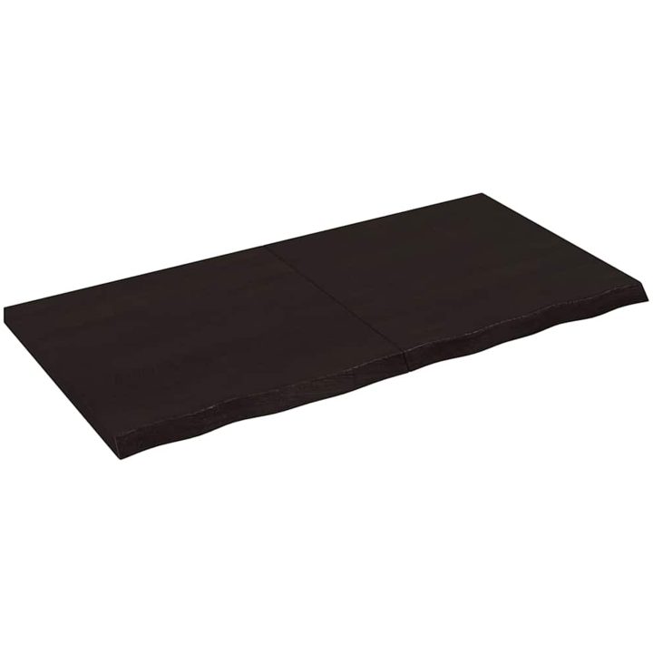 Bänkskiva badrum mörkbrun 120x60x(2-4) cm behandlat massivt trä vidaXL 120 x 60 x 4 cm – bild 2