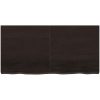 Bänkskiva badrum mörkbrun 120x60x(2-6) cm behandlat massivt trä vidaXL 120 x 60 x 6 cm – miniatyr 3