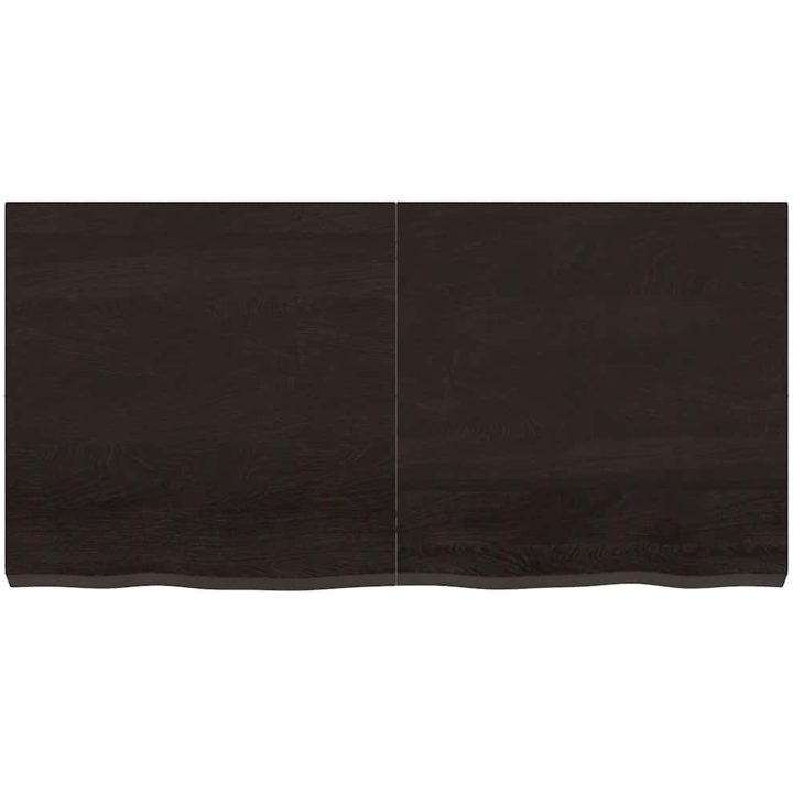 Bänkskiva badrum mörkbrun 120x60x(2-6) cm behandlat massivt trä vidaXL 120 x 60 x 6 cm – bild 3