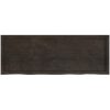 Bänkskiva badrum mörkbrun 140x50x(2-4) cm behandlat massivt trä vidaXL 140 x 50 x 4 cm – miniatyr 3