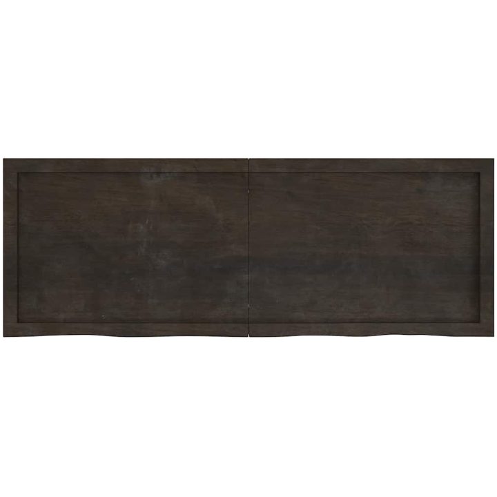Bänkskiva badrum mörkbrun 140x50x(2-4) cm behandlat massivt trä vidaXL 140 x 50 x 4 cm – bild 3