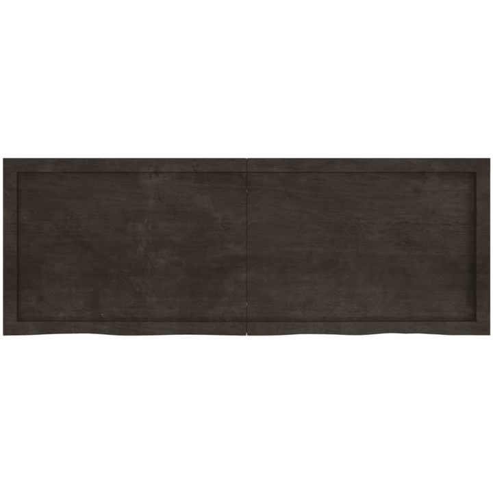 Bänkskiva badrum mörkbrun 140x50x(2-4) cm behandlat massivt trä vidaXL 140 x 50 x 4 cm – bild 4
