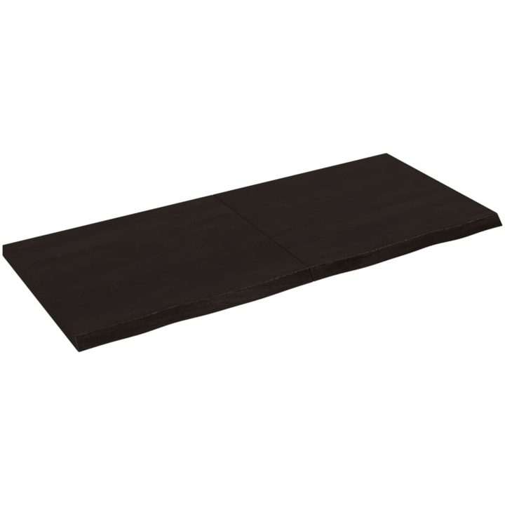 Bänkskiva badrum mörkbrun 140x60x(2-4) cm behandlat massivt trä vidaXL 140 x 60 x 4 cm – bild 2