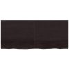 Bänkskiva badrum mörkbrun 140x60x(2-4) cm behandlat massivt trä vidaXL 140 x 60 x 4 cm – miniatyr 3