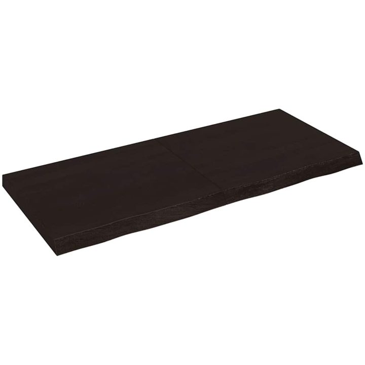 Bänkskiva badrum mörkbrun 140x60x(2-6) cm behandlat massivt trä vidaXL 140 x 60 x 6 cm – bild 2